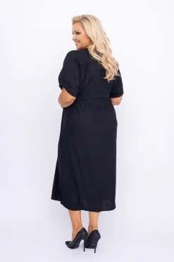 Polski Czarna Sukienka brokatowa MONSORI