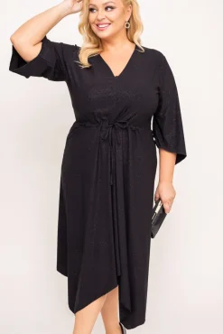 Polski Czarna Sukienka brokatowa KENZI