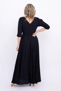 Polski Czarna Sukienka brokatowa LESEMINA