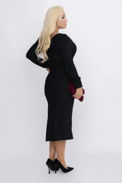 Włoski Czarna Sukienka błyszcząca RAVIA