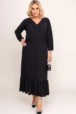 Polski Czarna Sukienka błyszcząca QUZI