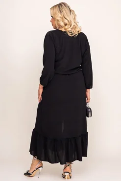 Polski Czarna Sukienka błyszcząca QUZI