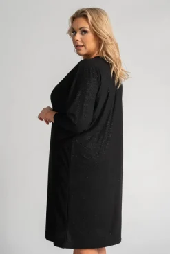 Polski Czarna Sukienka błyszcząca KOLIO Wzór 2