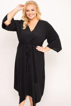 Polski Czarna Sukienka błyszcząca REZIO