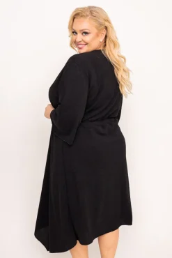 Polski Czarna Sukienka błyszcząca REZIO