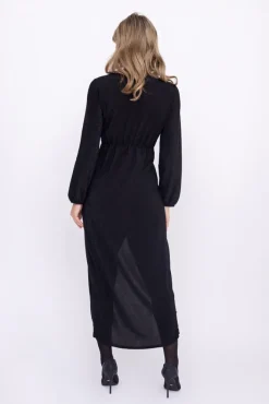 Włoski Czarna Sukienka błyszcząca QUANTIAMO