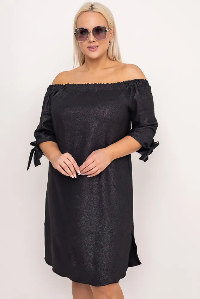 Polski Czarna Sukienka błyszcząca VALENCIA