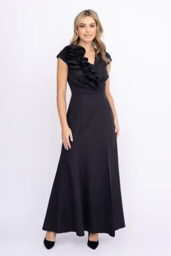 Polski Czarna Sukienka błyszcząca ARIEL