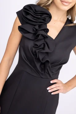 Polski Czarna Sukienka błyszcząca ARIEL