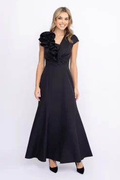 Polski Czarna Sukienka błyszcząca ARIEL