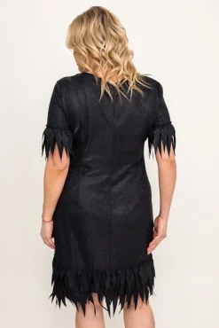 Polski Czarna Sukienka błyszcząca INFLUENCER