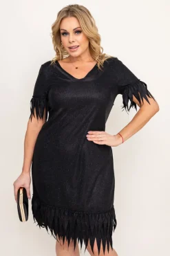 Polski Czarna Sukienka błyszcząca INFLUENCER