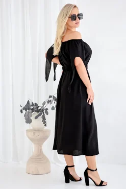 Polski Czarna Sukienka DERTUZI