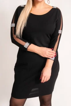 Włoski Czarna Sukienka DRETEGIO