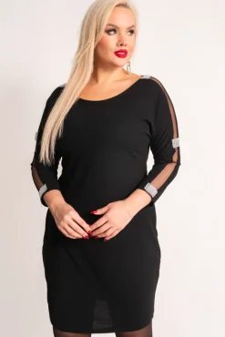 Włoski Czarna Sukienka DRETEGIO