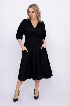 Włoski Czarna Sukienka EGERA