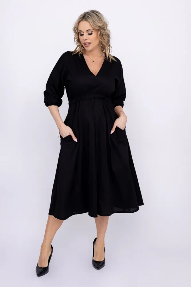 Włoski Czarna Sukienka EGERA