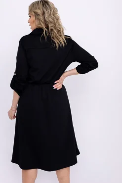 Włoski Czarna Sukienka EVERI