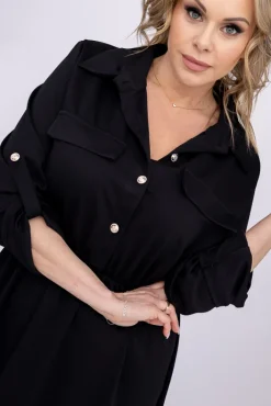 Włoski Czarna Sukienka EVERI