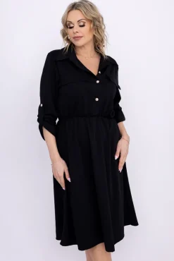 Włoski Czarna Sukienka EVERI