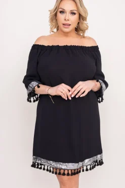 Polski Czarna Sukienka FEREZO