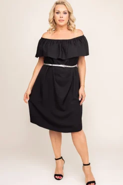 Polski Czarna Sukienka FRILIA