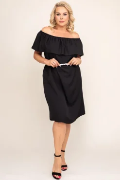 Polski Czarna Sukienka FRILIA