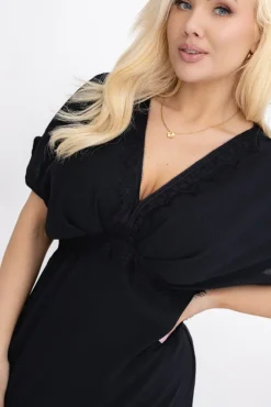 Włoski Czarna Sukienka GRENMI