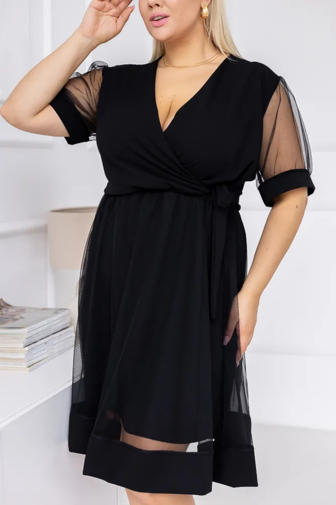 Włoski Czarna Sukienka KALEMA