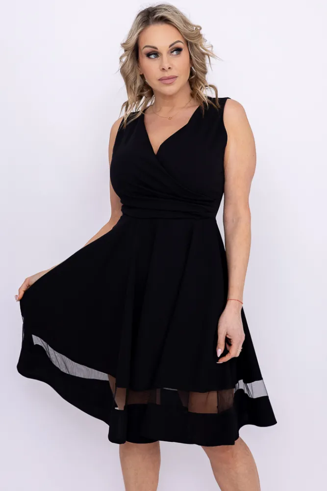 Włoski Czarna Sukienka LEVERI