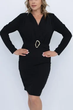 Włoski Czarna Sukienka LITURI