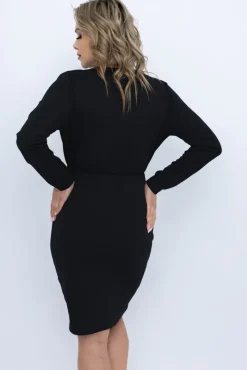 Włoski Czarna Sukienka LITURI