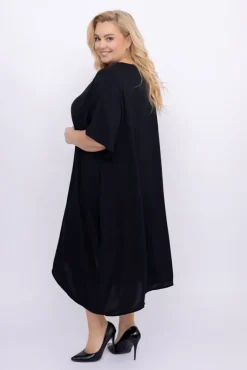 Włoski Czarna Sukienka LUGINERO