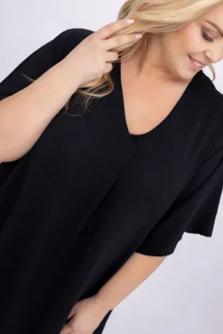 Włoski Czarna Sukienka LUGINERO