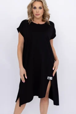 Włoski Czarna Sukienka LUKRIZO