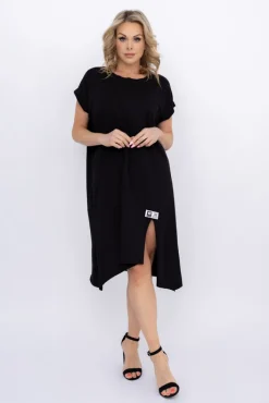Włoski Czarna Sukienka LUKRIZO
