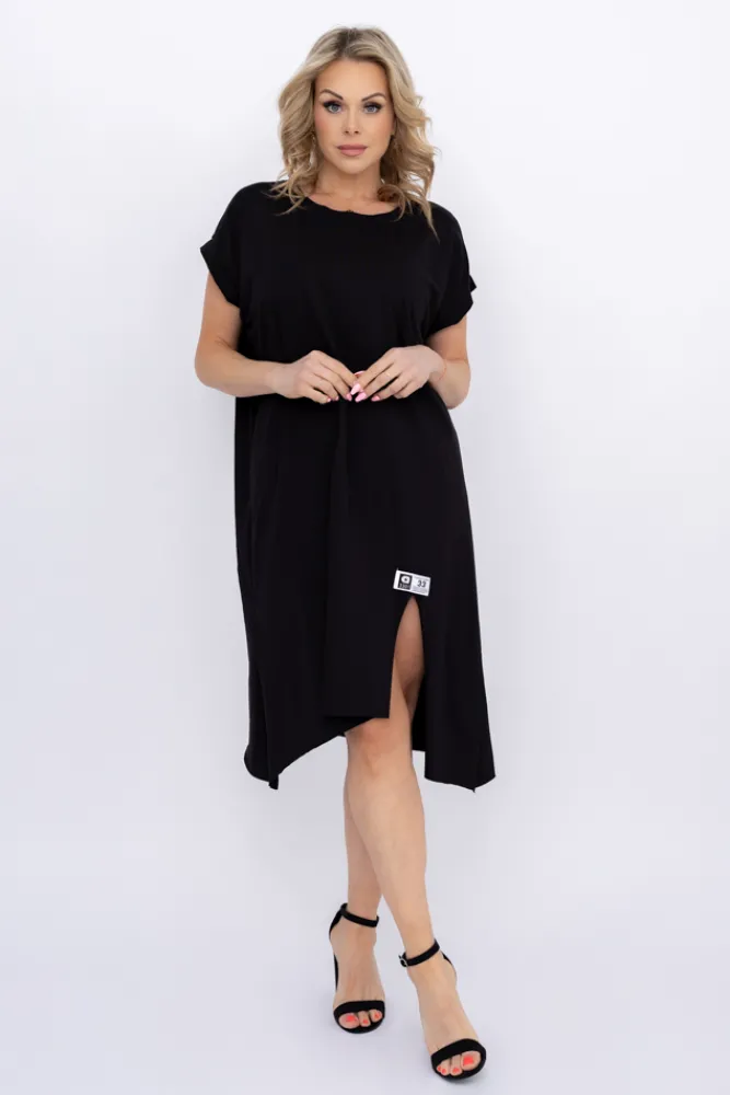 Włoski Czarna Sukienka LUKRIZO