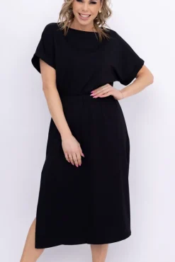 Włoski Czarna Sukienka MARISTA