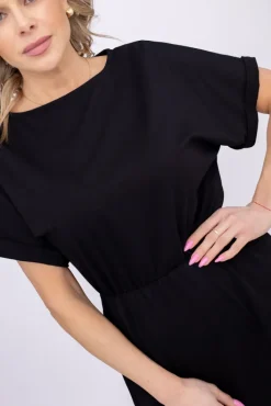 Włoski Czarna Sukienka MARISTA