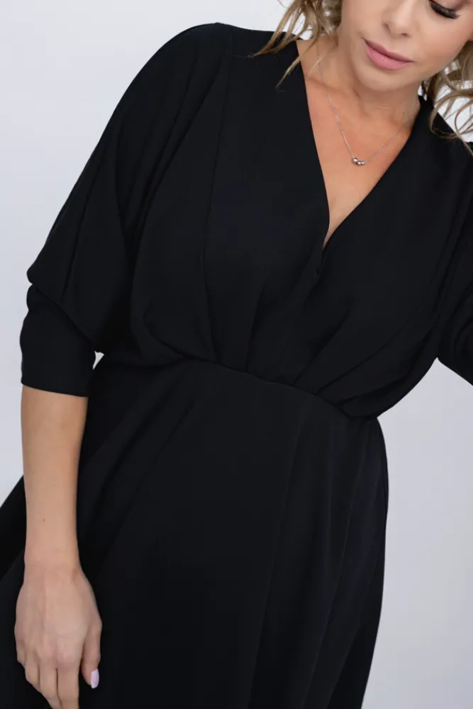 Włoski Czarna Sukienka MAURI