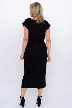 Włoski Czarna Sukienka SAMARIA