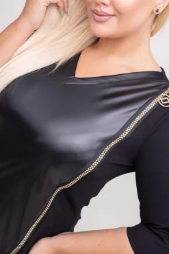 Polski Czarna Sukienka SELENA Wzór 2