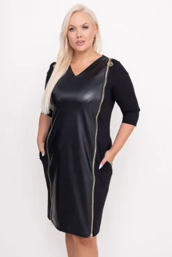 Polski Czarna Sukienka SELENA Wzór 2