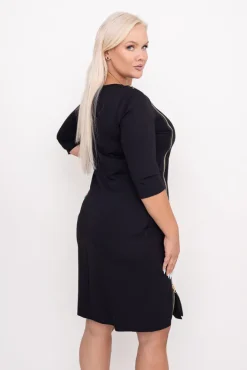 Polski Czarna Sukienka SELENA Wzór 1