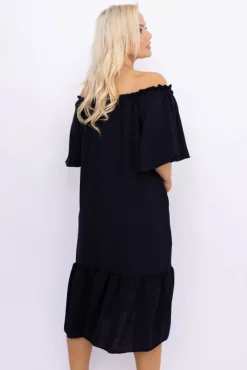 Włoski Czarna Sukienka SENEZI