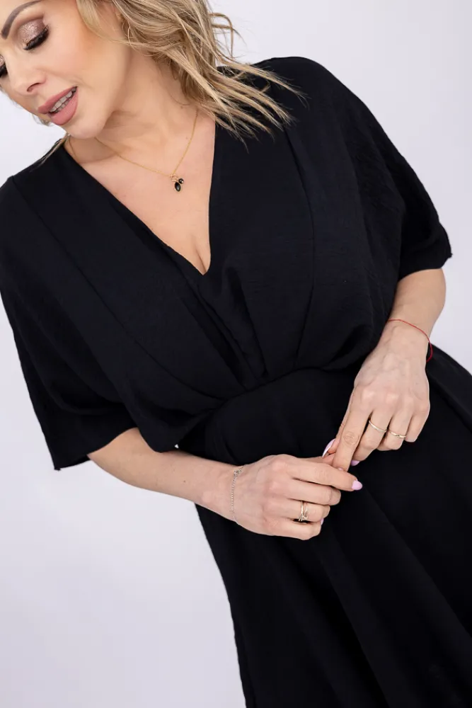 Włoski Czarna Sukienka SENUMI