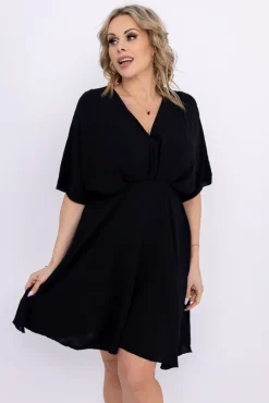 Włoski Czarna Sukienka SENUMI