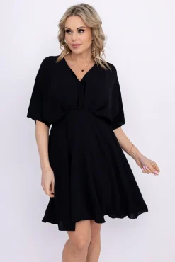 Włoski Czarna Sukienka SENUMI