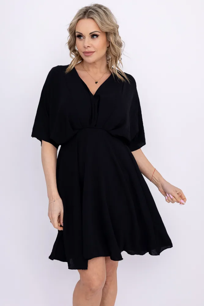 Włoski Czarna Sukienka SENUMI