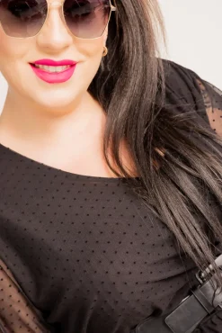 Polski Czarna Sukienka siateczkowa XEMENO